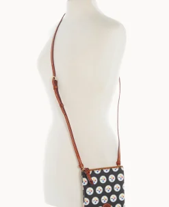 Dooney & Bourke Game Day Ready|Printed Fabric<NFL Small North South Top Zip Crossbody Steelers
