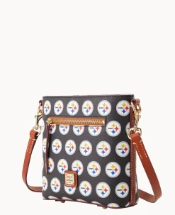 Dooney & Bourke Game Day Ready|Printed Fabric<NFL Small Zip Crossbody STEELERS