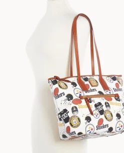 Dooney & Bourke Game Day Ready|Printed Fabric<NFL Tote STEELERS