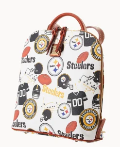 Dooney & Bourke Game Day Ready|Printed Fabric<NFL Zip Pod Backpack STEELERS