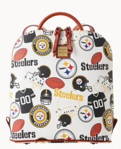 Dooney & Bourke Game Day Ready|Printed Fabric<NFL Zip Pod Backpack STEELERS