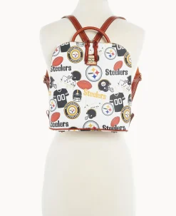 Dooney & Bourke Game Day Ready|Printed Fabric<NFL Zip Pod Backpack STEELERS