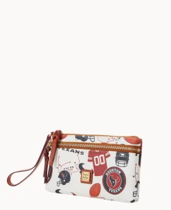 Dooney & Bourke Grab and Go|Wristlets<NFL Texans Double Zip Wristlet Houston Texans