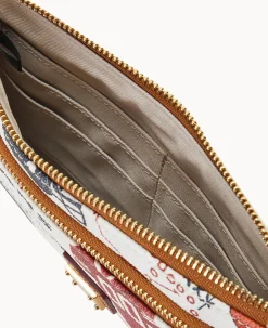 Dooney & Bourke Grab and Go|Wristlets<NFL Texans Double Zip Wristlet Houston Texans
