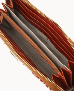 Dooney & Bourke Grab and Go|Wristlets<NFL Large Zip Around Wristlet TEXANS