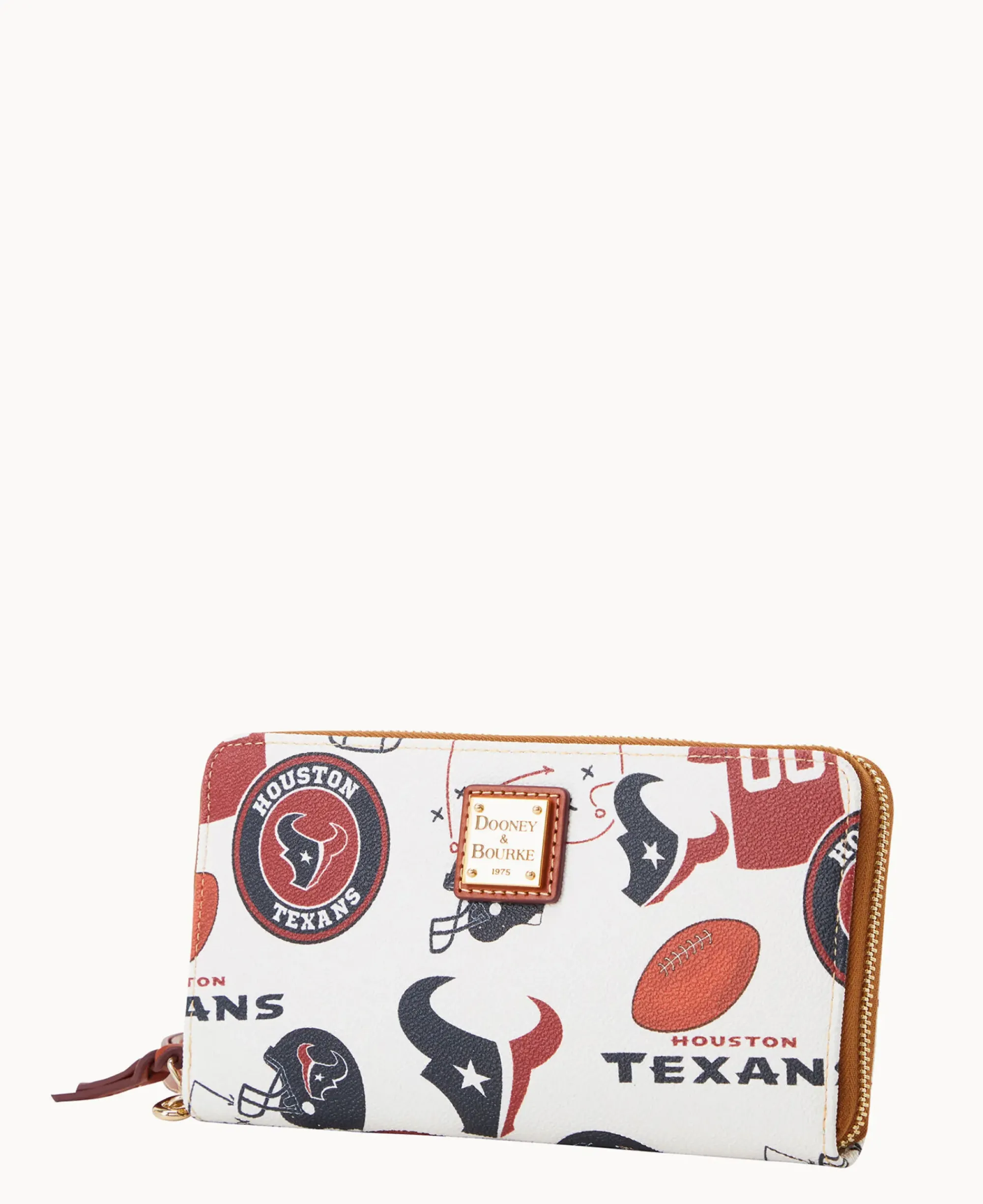 Dooney & Bourke Grab and Go|Wristlets<NFL Large Zip Around Wristlet TEXANS