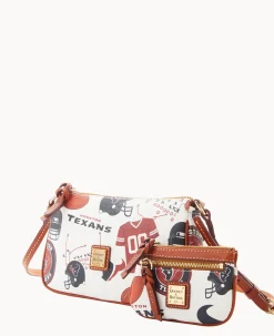 Dooney & Bourke Game Day Ready|Printed Fabric<NFL Lexi Crossbody Sm Coin Case TEXANS