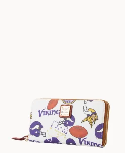 Dooney & Bourke Grab and Go|Wristlets<NFL Large Zip Around Wristlet VIKINGS