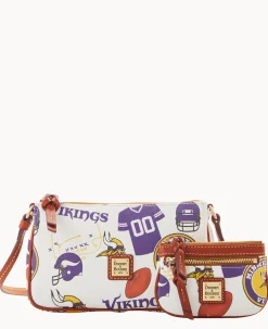 Dooney & Bourke Game Day Ready|Printed Fabric<NFL Lexi Crossbody Sm Coin Case VIKINGS