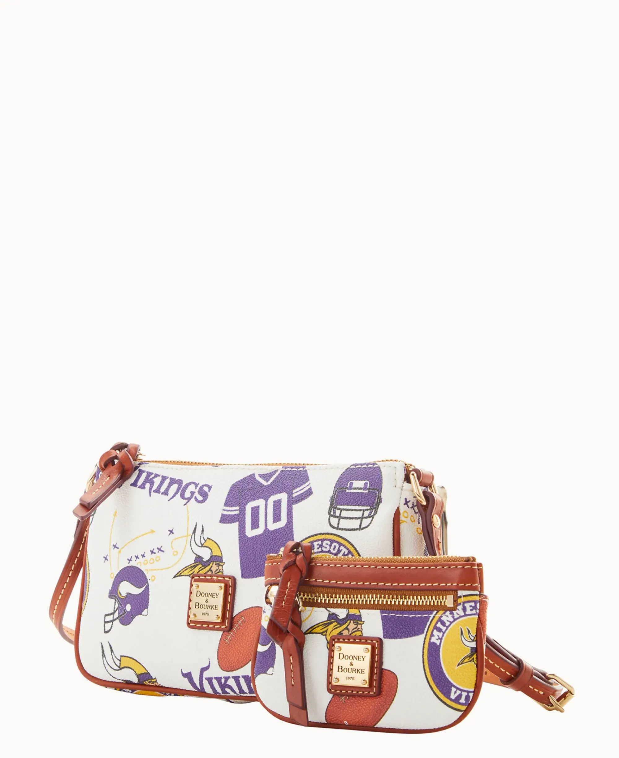 Dooney & Bourke Game Day Ready|Printed Fabric<NFL Lexi Crossbody Sm Coin Case VIKINGS
