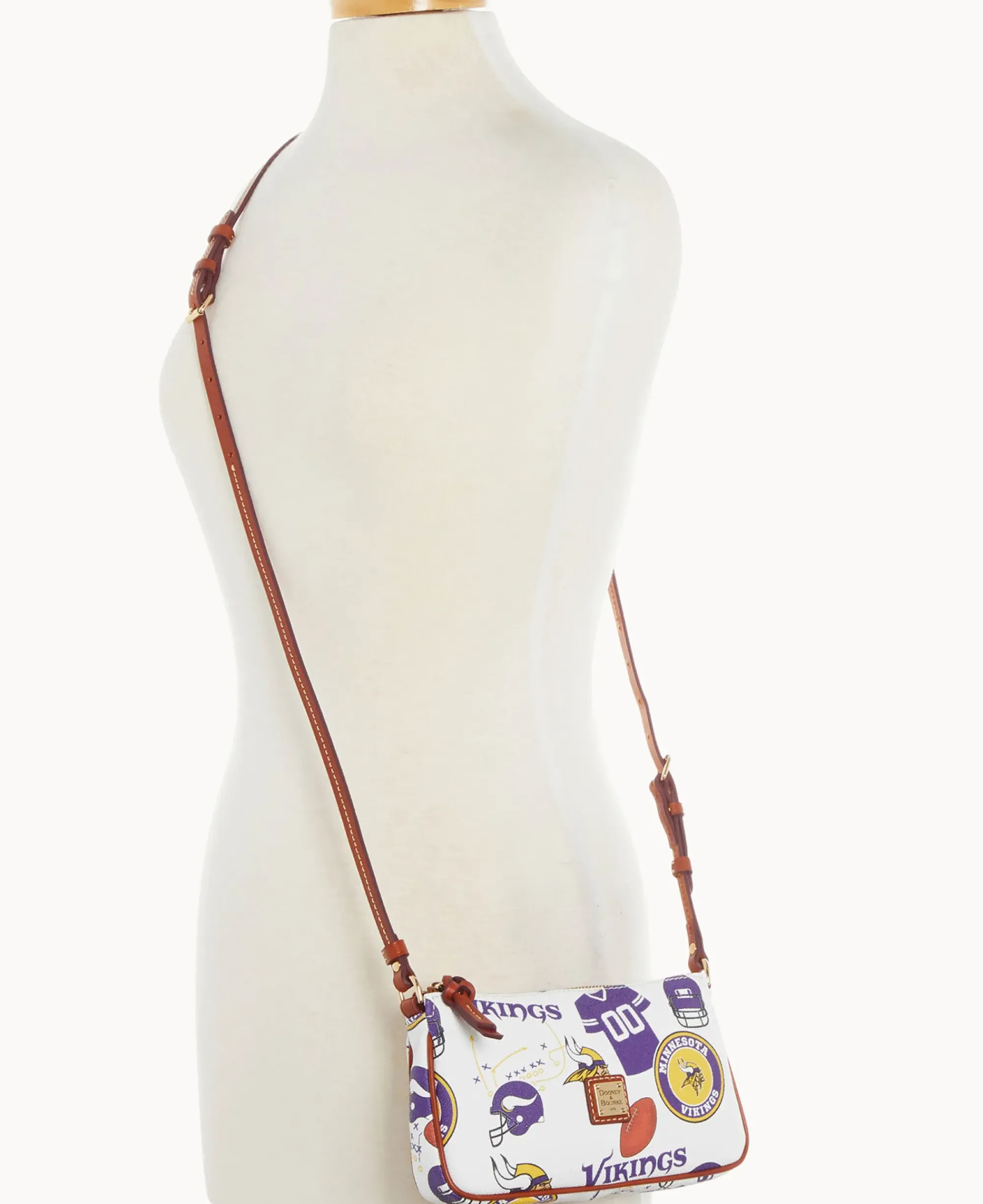 Dooney & Bourke Game Day Ready|Printed Fabric<NFL Lexi Crossbody Sm Coin Case VIKINGS