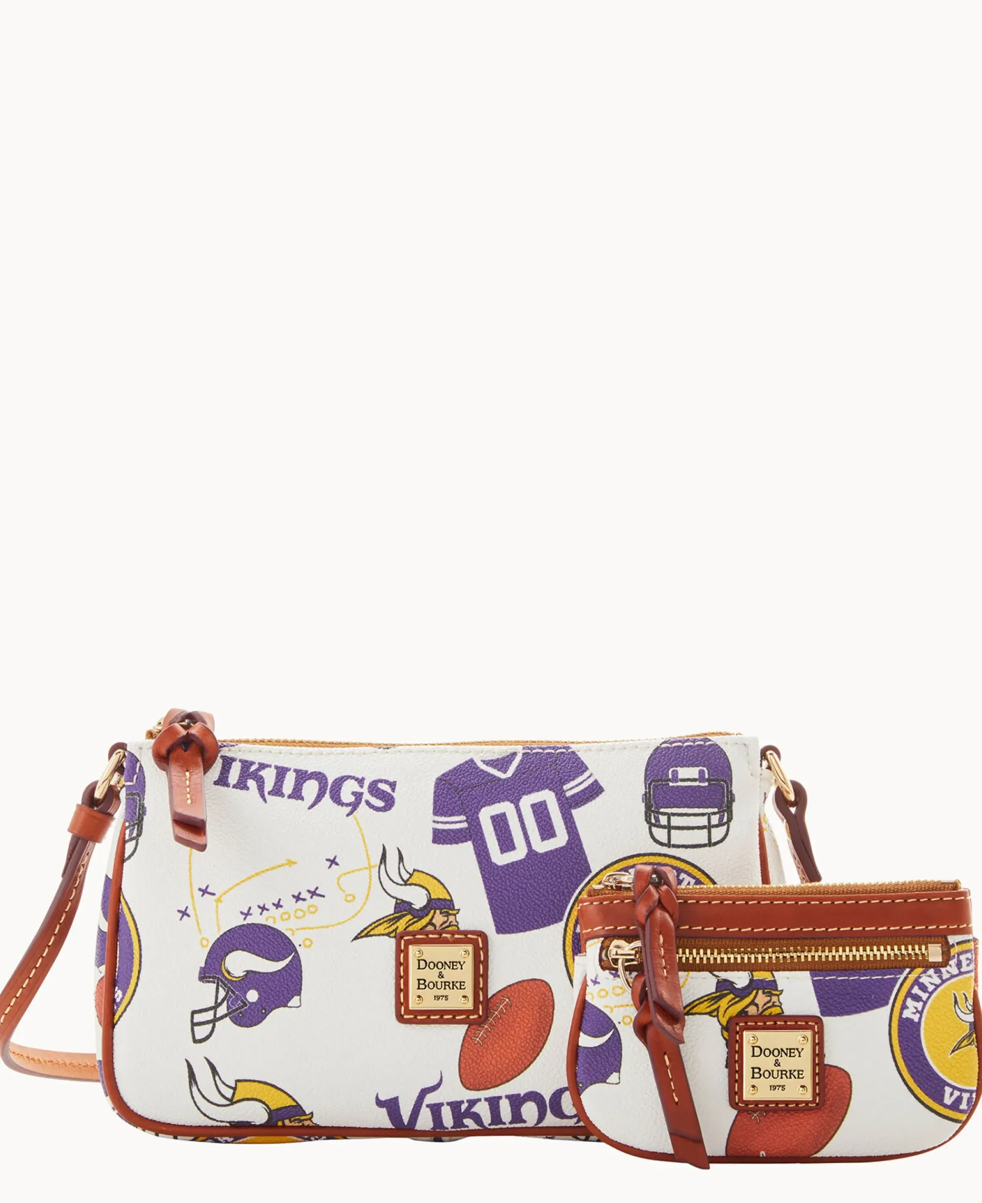 Dooney & Bourke Game Day Ready|Printed Fabric<NFL Lexi Crossbody Sm Coin Case VIKINGS