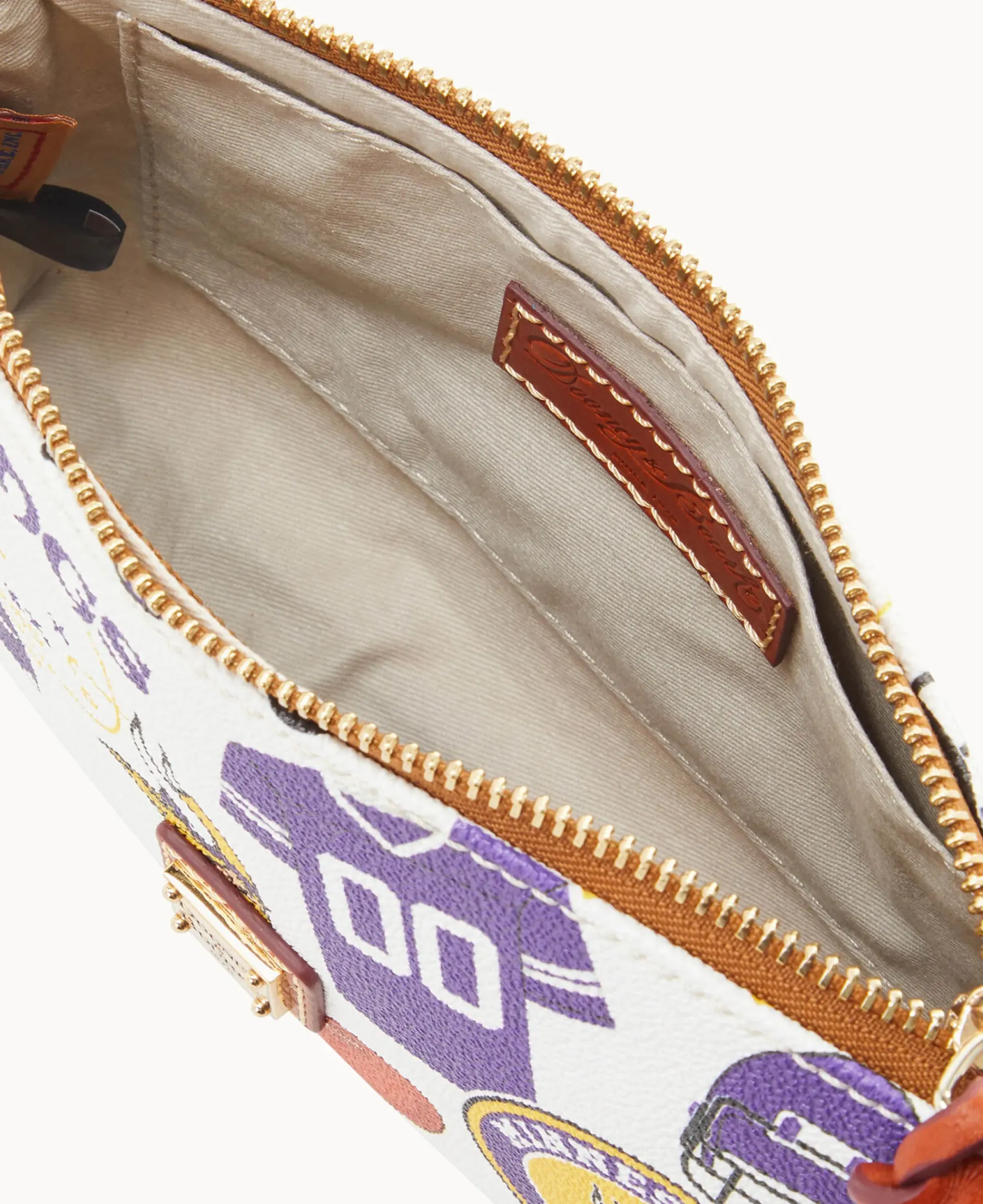 Dooney & Bourke Game Day Ready|Printed Fabric<NFL Lexi Crossbody Sm Coin Case VIKINGS