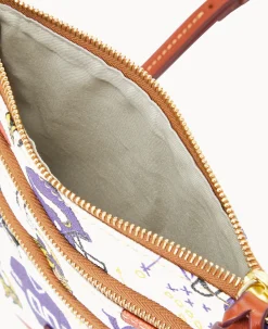 Dooney & Bourke Game Day Ready|Printed Fabric<NFL N S Triple Zip Crossbody VIKINGS