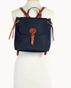 Dooney & Bourke Spring Style|Ready For the Getaway<Nylon Flap Backpack Navy