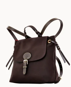 Dooney & Bourke Spring Style|Ready For the Getaway<Nylon Flap Backpack Black Black