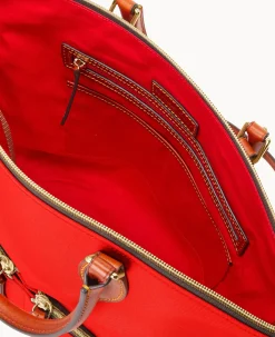 Dooney & Bourke Spring Style|Ready For the Getaway<Nylon Large Pocket Satchel Red