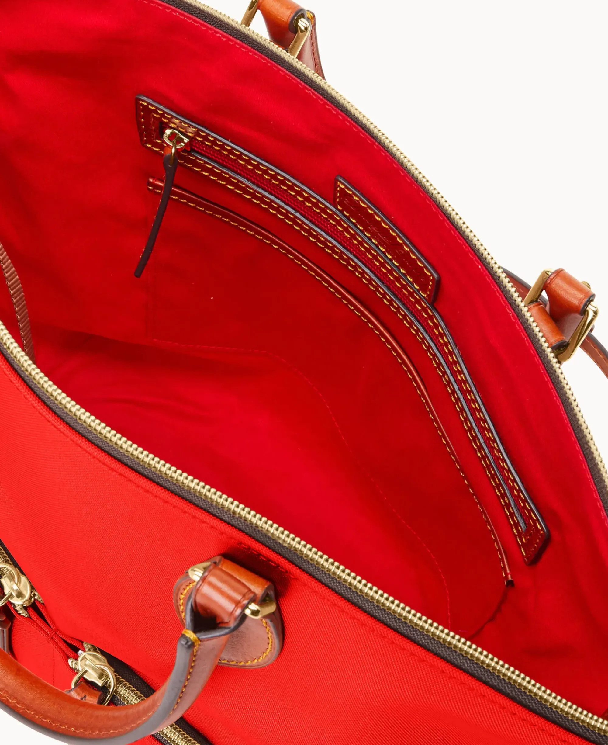 Dooney & Bourke Spring Style|Ready For the Getaway<Nylon Large Pocket Satchel Red