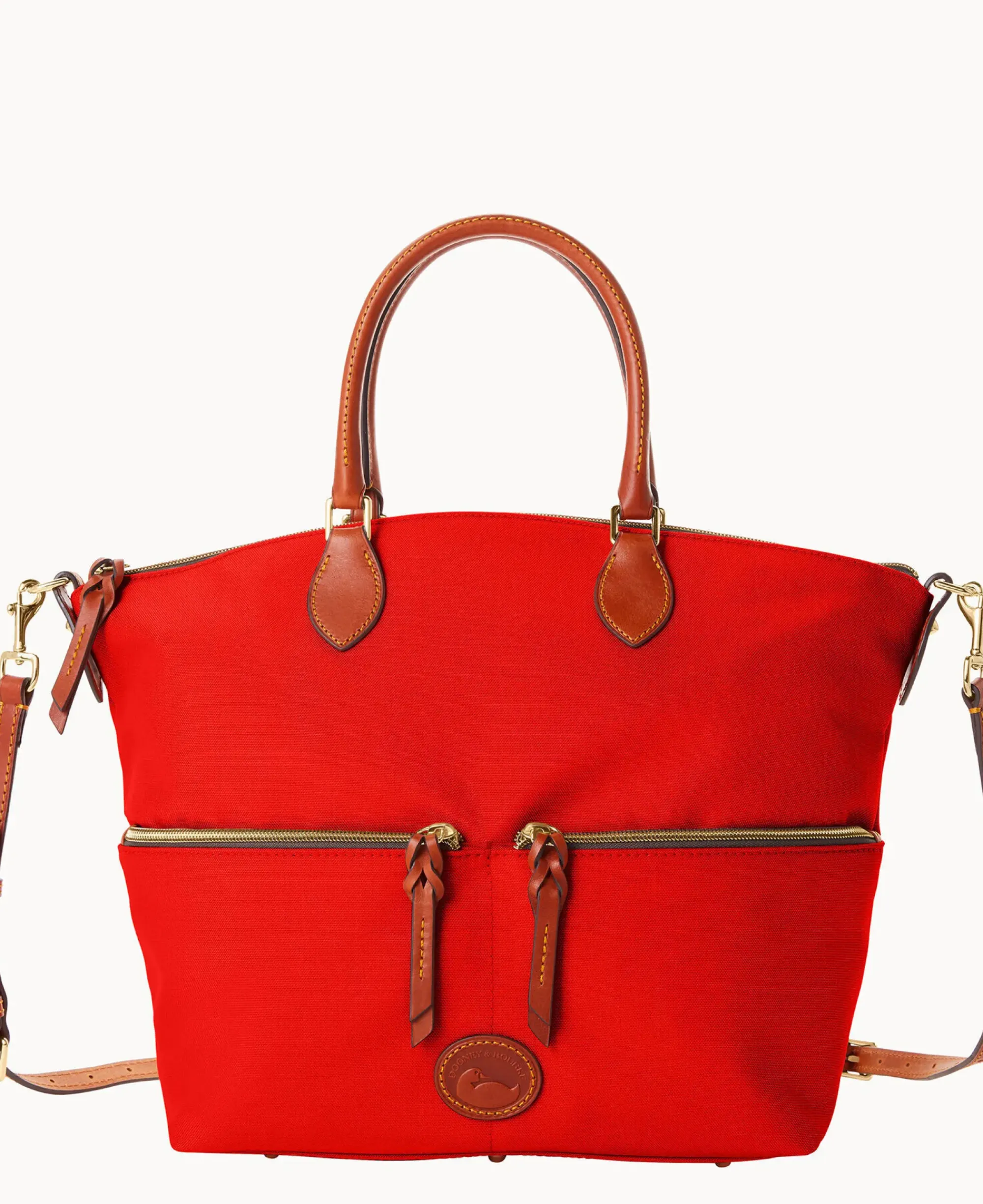 Dooney & Bourke Spring Style|Ready For the Getaway<Nylon Large Pocket Satchel Red