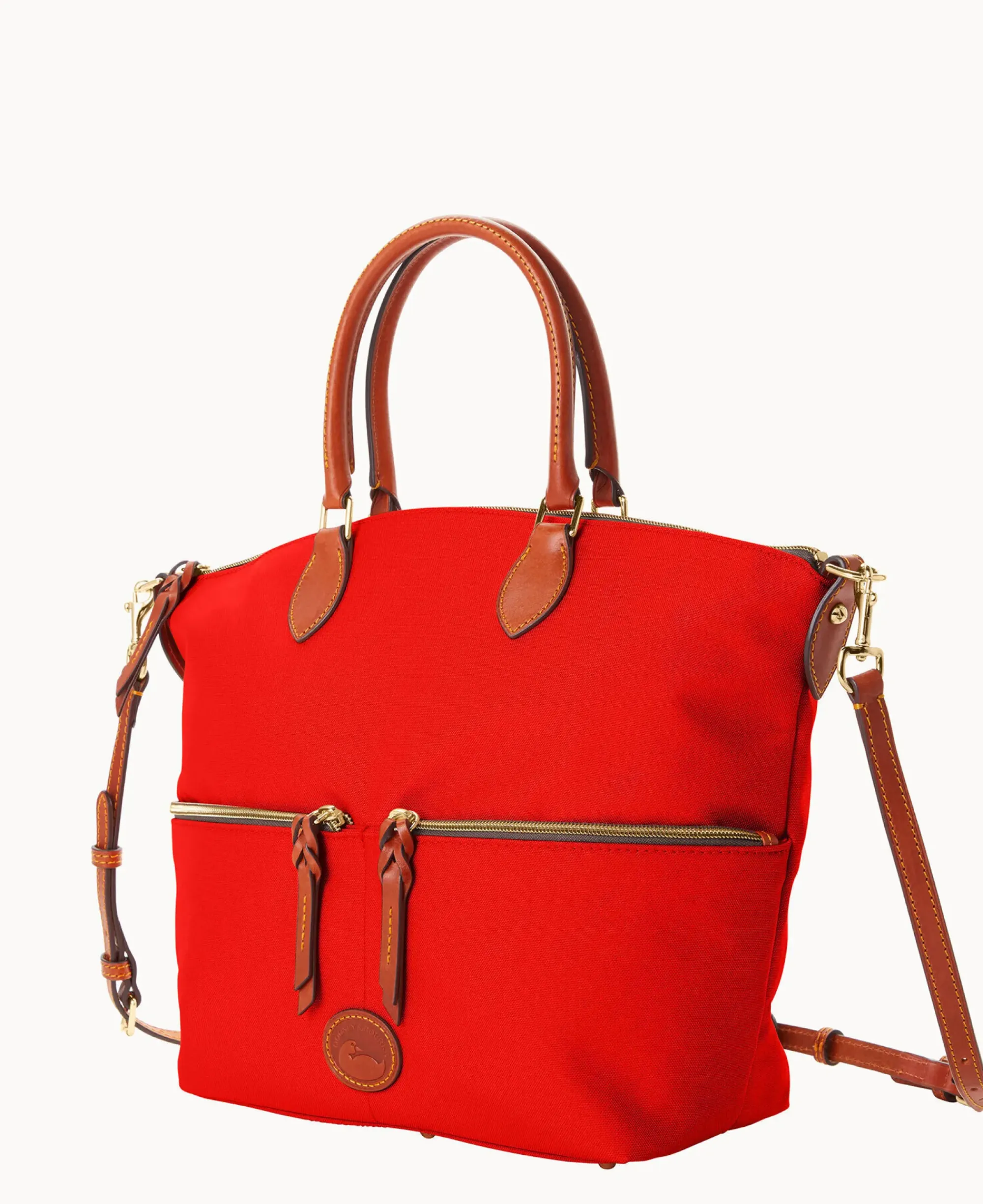 Dooney & Bourke Spring Style|Ready For the Getaway<Nylon Large Pocket Satchel Red