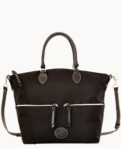 Dooney & Bourke Spring Style|Ready For the Getaway<Nylon Large Pocket Satchel Black Black