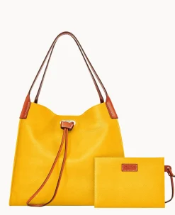 Dooney & Bourke Pebbled Leather|Shoulder Bags<Oncour Roux Pebble Full Up Sunflower