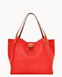 Dooney & Bourke Pebbled Leather|Shoulder Bags<Oncour Roux Pebble Full Up Red