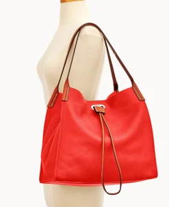 Dooney & Bourke Pebbled Leather|Shoulder Bags<Oncour Roux Pebble Full Up Red