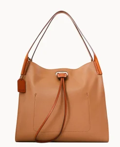 Dooney & Bourke Ready For the Getaway|Textured Leather<Oncour Twist Full Up Two Dark Taupe