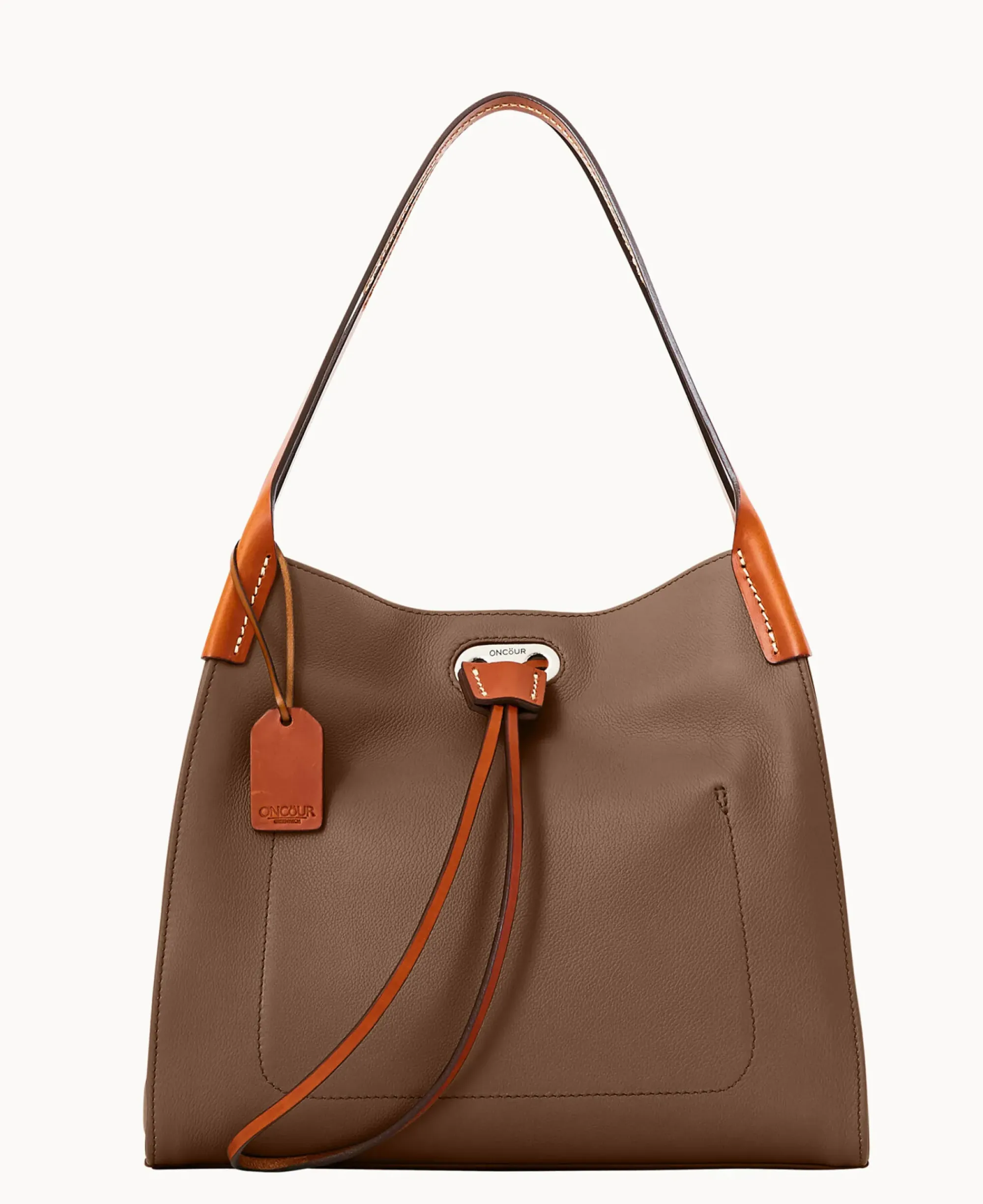 Dooney & Bourke Ready For the Getaway|Textured Leather<Oncour Twist Small Full Up Dark Taupe