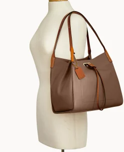Dooney & Bourke Ready For the Getaway|Textured Leather<Oncour Twist Small Full Up Dark Taupe