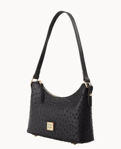 Dooney & Bourke Exotic Leather|Shoulder Bags<Ostrich Baguette Black