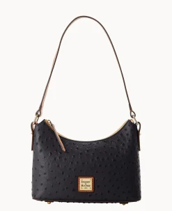 Dooney & Bourke Exotic Leather|Shoulder Bags<Ostrich Baguette Black