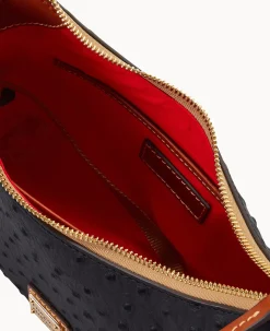 Dooney & Bourke Exotic Leather|Shoulder Bags<Ostrich Baguette Black