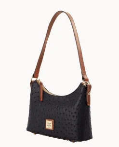Dooney & Bourke Exotic Leather|Shoulder Bags<Ostrich Baguette Black