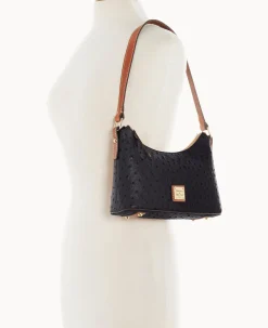 Dooney & Bourke Exotic Leather|Shoulder Bags<Ostrich Baguette Black