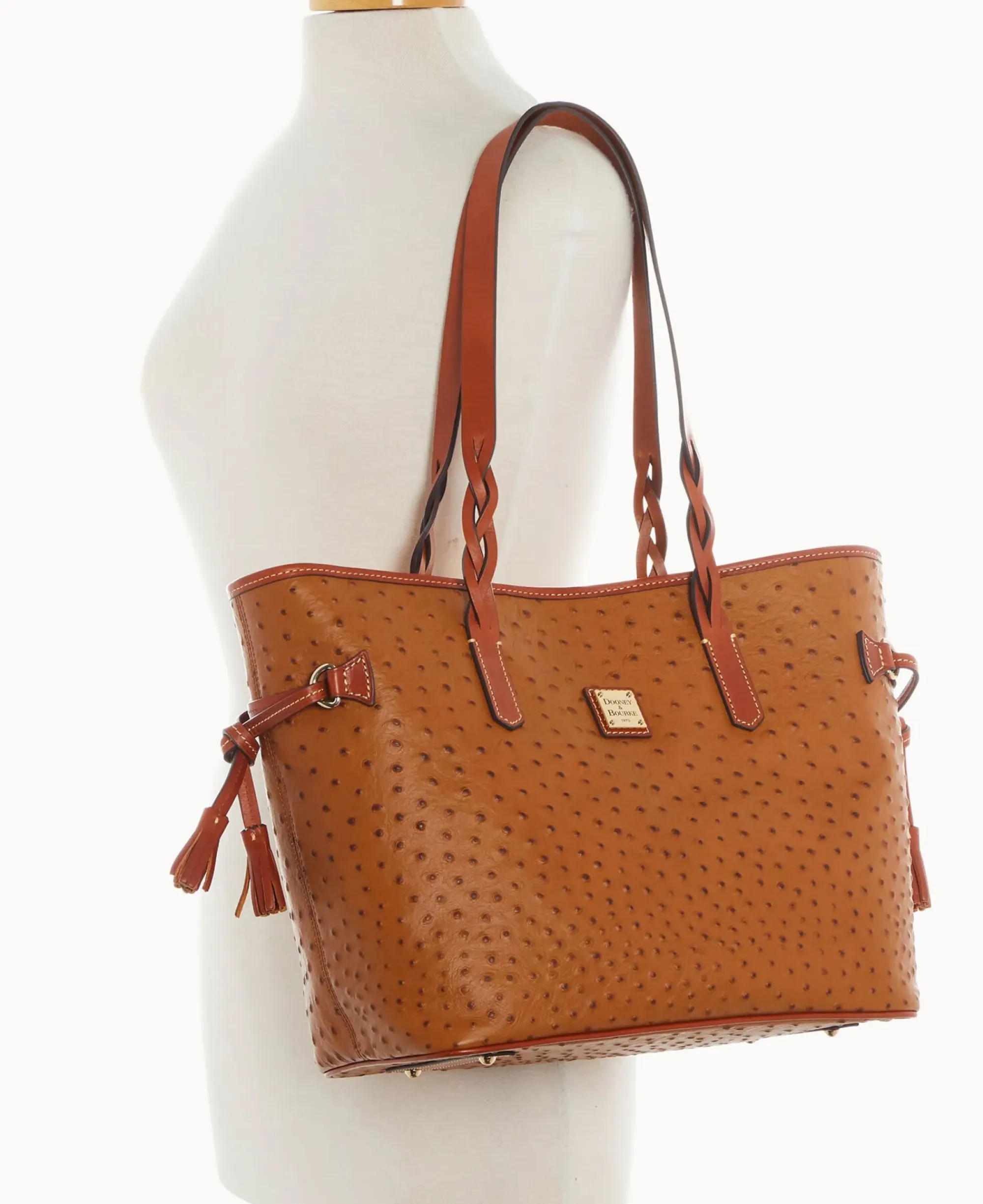 Dooney & Bourke Exotic Leather|Shoulder Bags<Ostrich Bailey Caramel