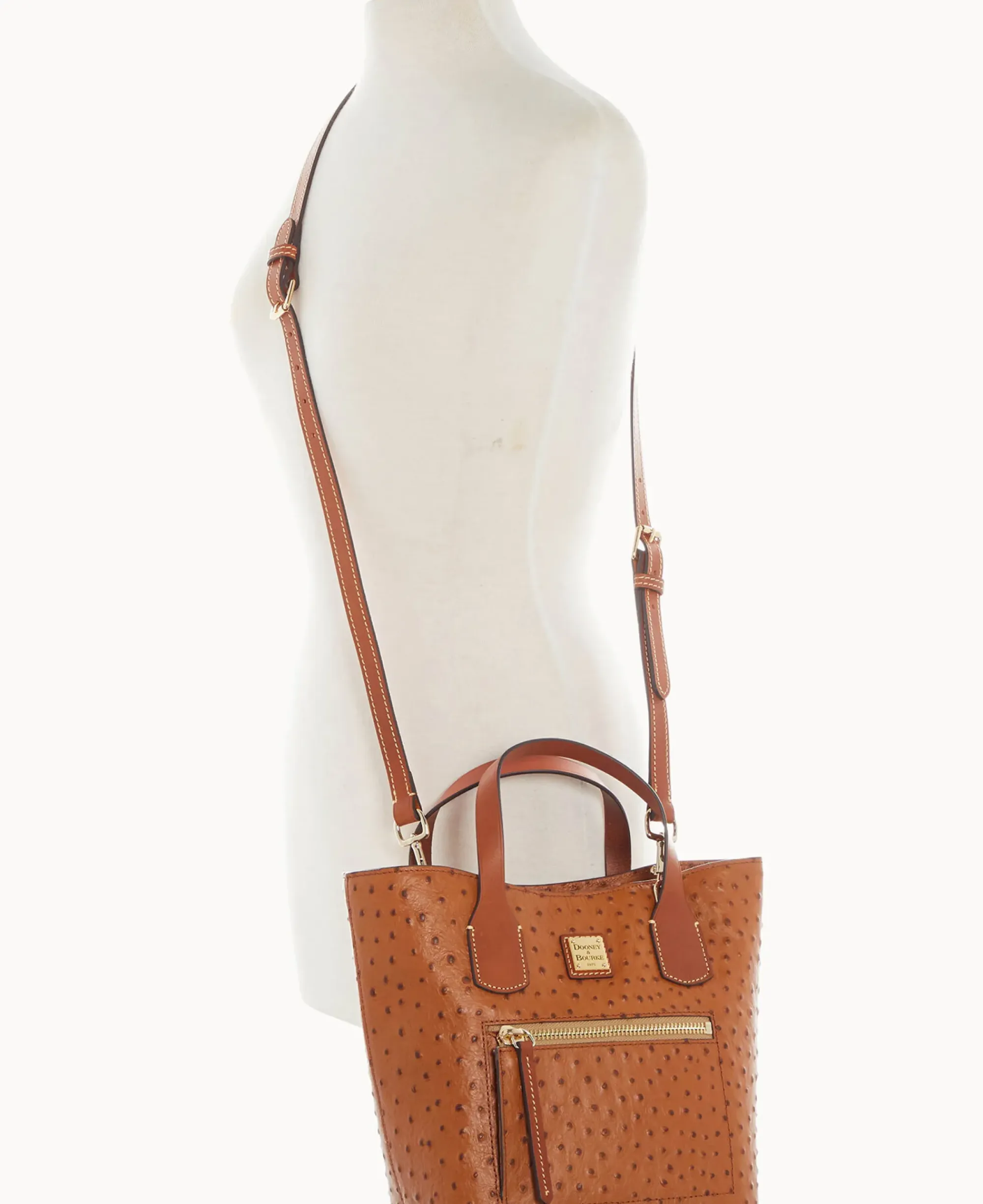 Dooney & Bourke Exotic Leather|Shoulder Bags<Ostrich Brinley Caramel