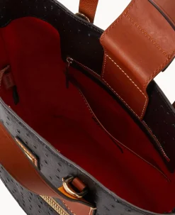 Dooney & Bourke Exotic Leather|Shoulder Bags<Ostrich Brinley Black