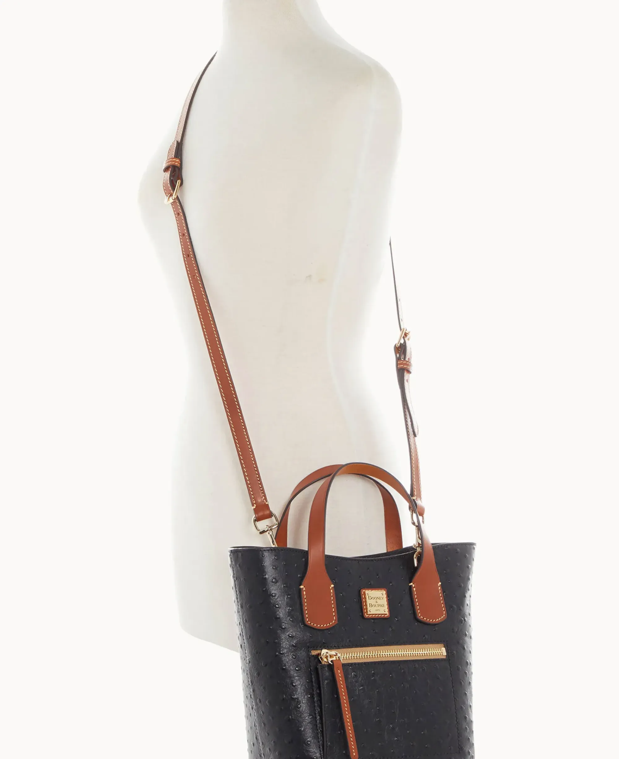 Dooney & Bourke Exotic Leather|Shoulder Bags<Ostrich Brinley Black