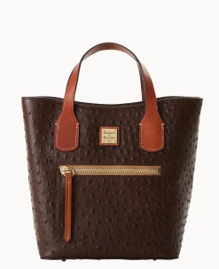 Dooney & Bourke Exotic Leather|Shoulder Bags<Ostrich Brinley Brown Tmoro