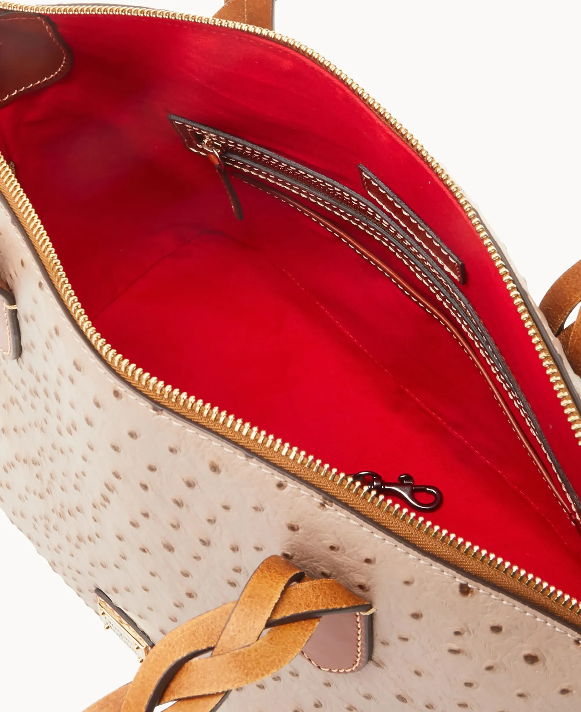 Dooney & Bourke Ready For the Getaway|Exotic Leather<Ostrich Celeste Satchel Light Taupe