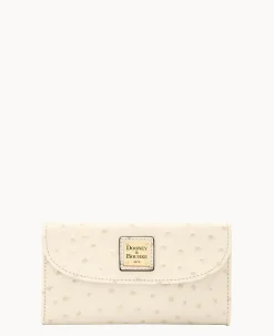 Dooney & Bourke Grab and Go|Clutches<Ostrich Continental Clutch Bone