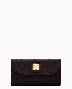 Dooney & Bourke Grab and Go|Wallets<Ostrich Continental Clutch Black