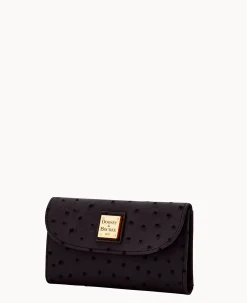 Dooney & Bourke Grab and Go|Wallets<Ostrich Continental Clutch Black