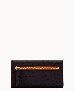 Dooney & Bourke Grab and Go|Wallets<Ostrich Continental Clutch Black
