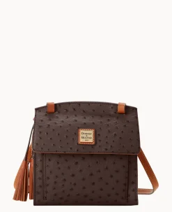 Dooney & Bourke Exotic Leather|Mini Bags<Ostrich Crossbody Brown Tmoro