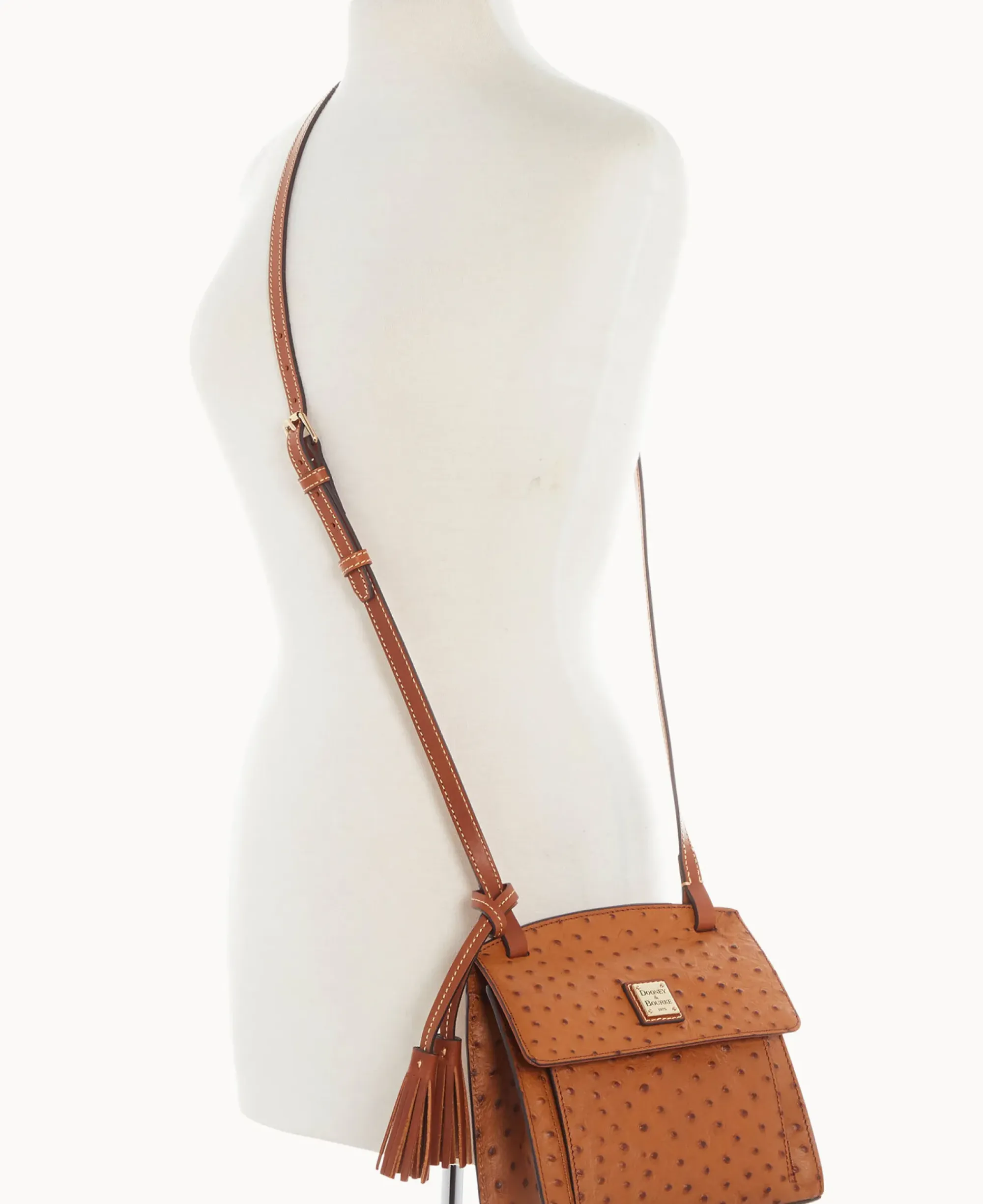 Dooney & Bourke Exotic Leather|Mini Bags<Ostrich Crossbody Caramel