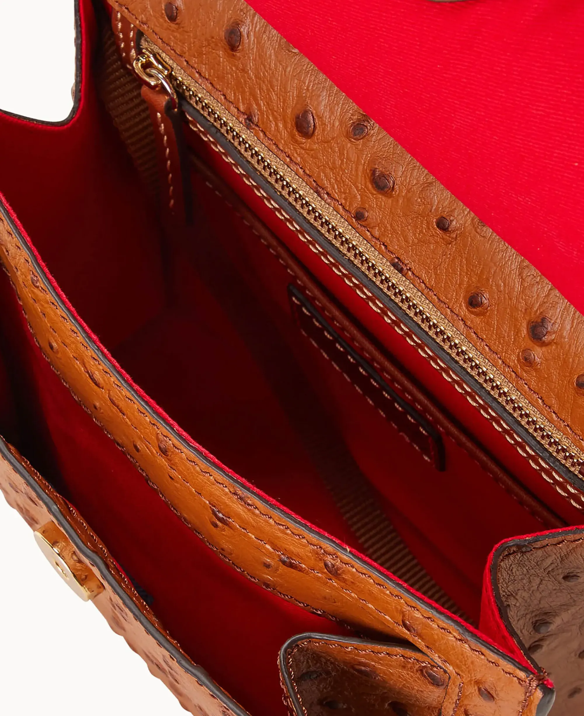 Dooney & Bourke Exotic Leather|Mini Bags<Ostrich Crossbody Caramel