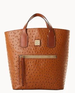Dooney & Bourke Exotic Leather|Shoulder Bags<Ostrich Darla Shopper Caramel